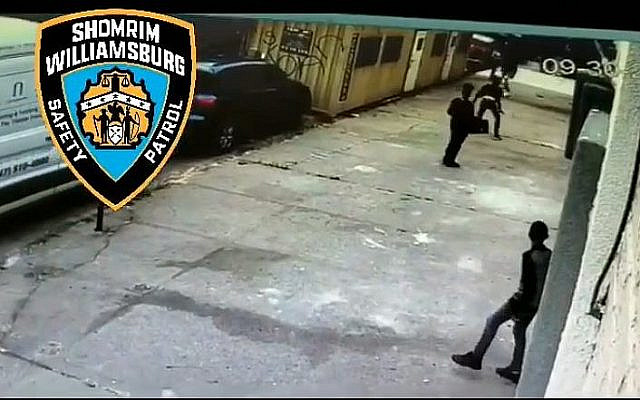Des vandales brisent les vitres de la synagogue Rivnitz à Brooklyn pendant les offices de Rosh HaShana, le 30 septembre 2019. (Capture d'écran : Williamsburg News)