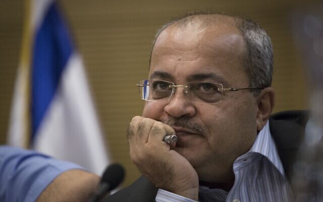 Le député Ahmad Tibi de la Liste arabe unie lors d'une réunion du comité de la Knesset, le 26 octobre 2015. (Crédit : Hadas Parush/Flash90)