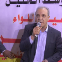Le chef des services de renseignements généraux de l'Autorité palestinienne, Majed Faraj, s'exprimant à Hébron, le 11 juin 2018. (Capture d'écran : Youtube)