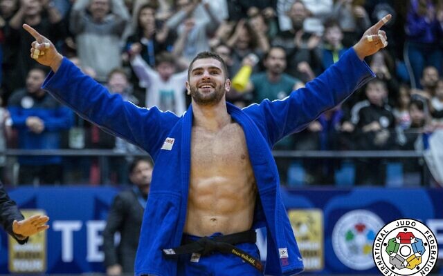 Le judoka israélien Peter Paltchik aux Championnats israéliens en septembre 2019. (Crédit : Sabau Gabriela / Fédération internationale de judo)
