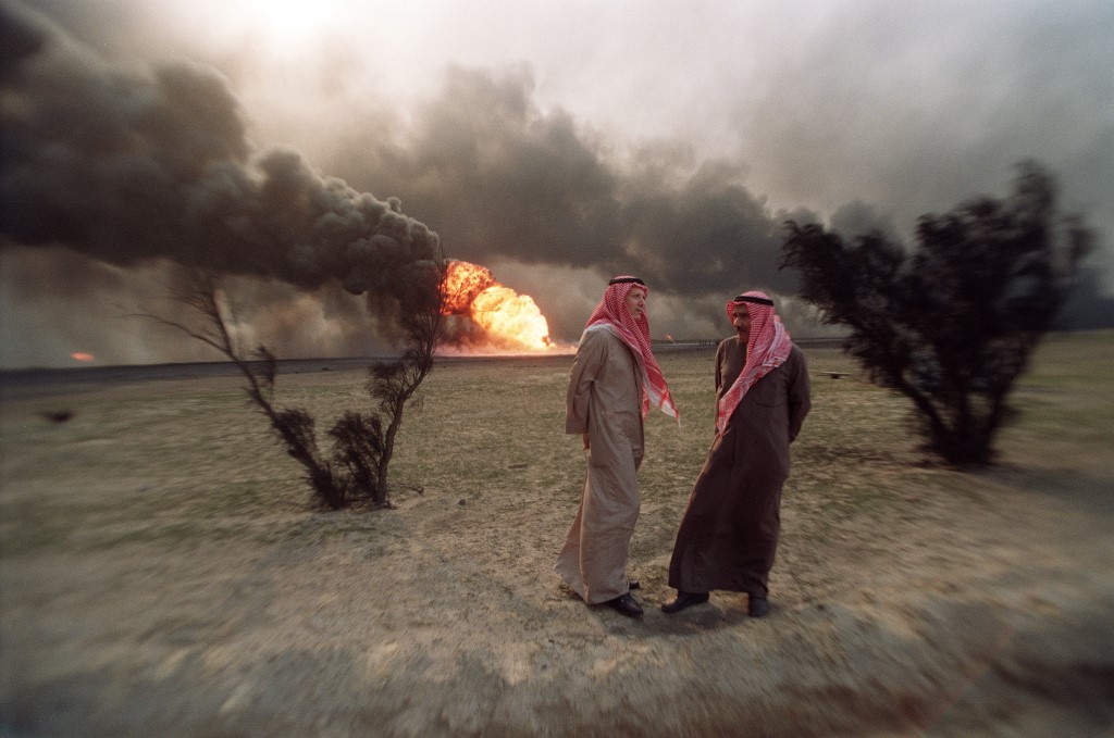 Le Feu Brûlant De Puits De Pétrole, Guerre Du Golfe Persique