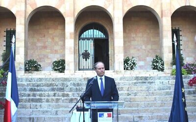 René Troccaz lors de sa prise de fonctions en tant que Consul général de France à Jérusalem, le 24 septembre 2019. (Crédit : Photo officielle du Consulat de France)