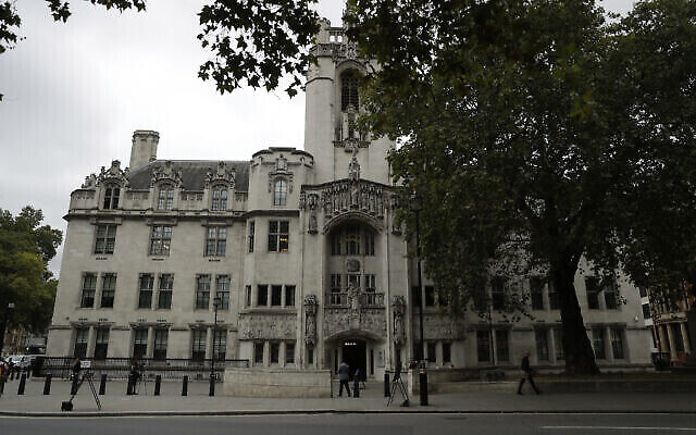 La façade de la Cour suprême à Londres, le 16 septembre 2019 (AP Photo/Matt Dunham)