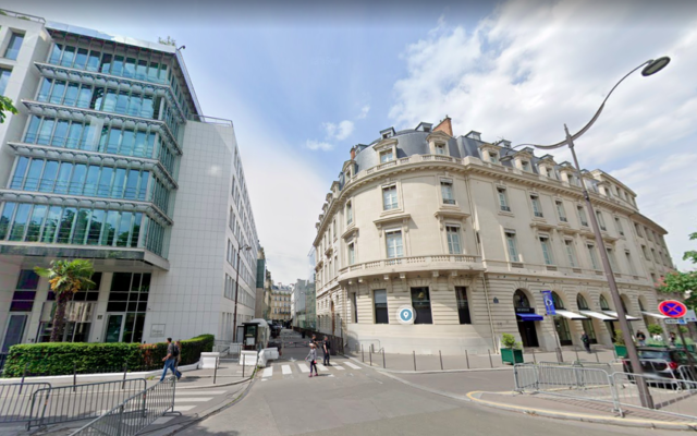 Illustration : L'ambassade d'Israël à Paris (Crédit : Google Street)