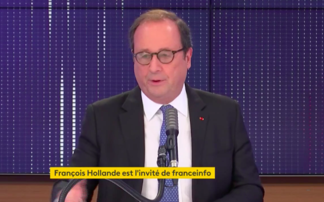 François Hollande sur France Info, le 28 octobre 2020. (Crédit : FRANCEINFO / RADIOFRANCE)