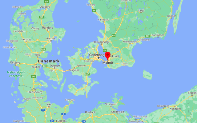 Malmö, en Suède. (Crédit : Google Maps)