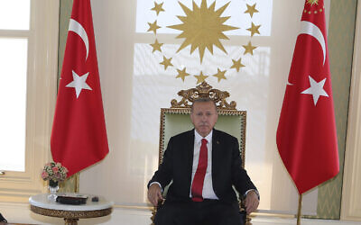 Le président turc Recep Tayyip Erdogan, à Istanbul, le mercredi 5 août 2020. (Présidence turque via AP, Pool)