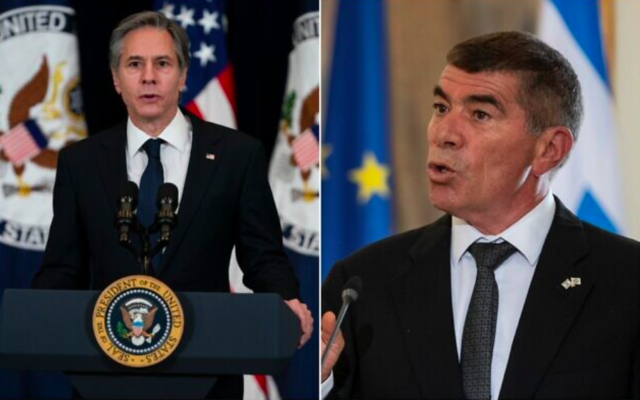Le secrétaire d'État américain Antony Blinken (à gauche) et le ministre des Affaires étrangères Gabi Ashkenazi. (Collage / AP)