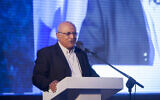 Avigdor Kahalani a pris la parole lors de la cérémonie de remise du prix Moskowitz pour le sionisme à Jérusalem, le 29 mai 2014. (Crédit : Yonatan Sindel/Flash90)
