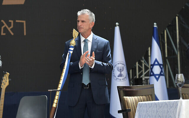 David Barnea, chef du Mossad, lors d'une cérémonie marquant son arrivée à la tête de l'agence, le 1er juin 2021. (Kobi Gideon/GPO)