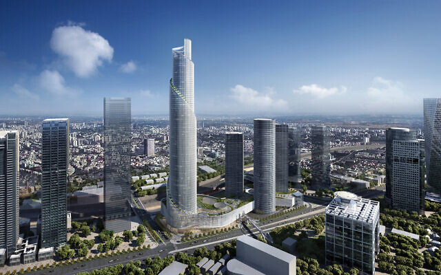 La future tour Spiral Tower du groupe Azrieli à Tel Aviv. (Crédit: PRNewsfoto/Azrieli Group)