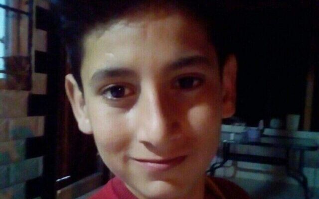 Rayan Yousef Hamayel, 12 ans, qui aurait été grièvement blessé par des tirs des soldats israéliens pendant une manifestation contre l'avant-poste d'Evyatar en Cisjordanie, le 18 février 2022. (Autorisation)