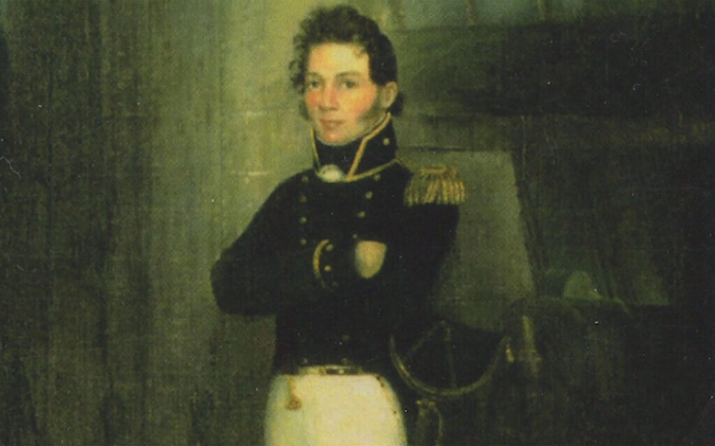 Uriah Phillips Levy, en tant que jeune officier de marine, a combattu pendant la guerre de 1812. (Crédit :  PerlePress Productions)