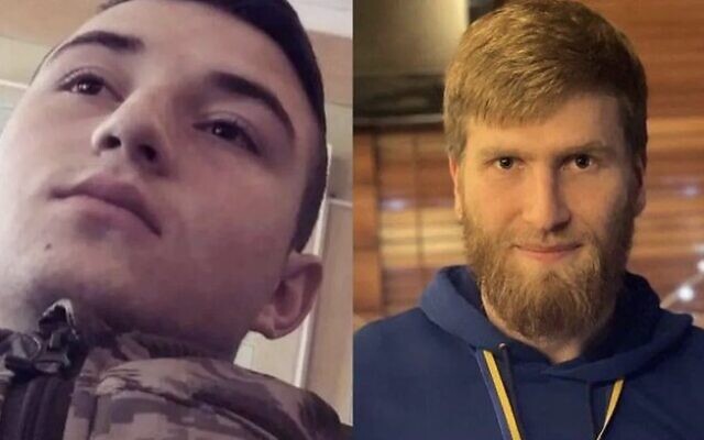 Les footballeurs ukrainiens Vitaliy Sapilo, de Dmitry Martynenko, tués le 2 mars 2022. (Crédit : Twitter)