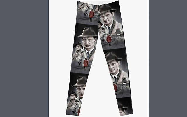 Des leggings 'Schindler’s List' à vendre sur le site artisanal Redbubble. (Crédit : Capture d'écran par l'intermédiaire de la JTA)