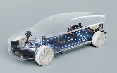 Photo illustrative fournie par Volvo montrant un système de propulsion par batterie. (Crédit : Volvo Car Group)