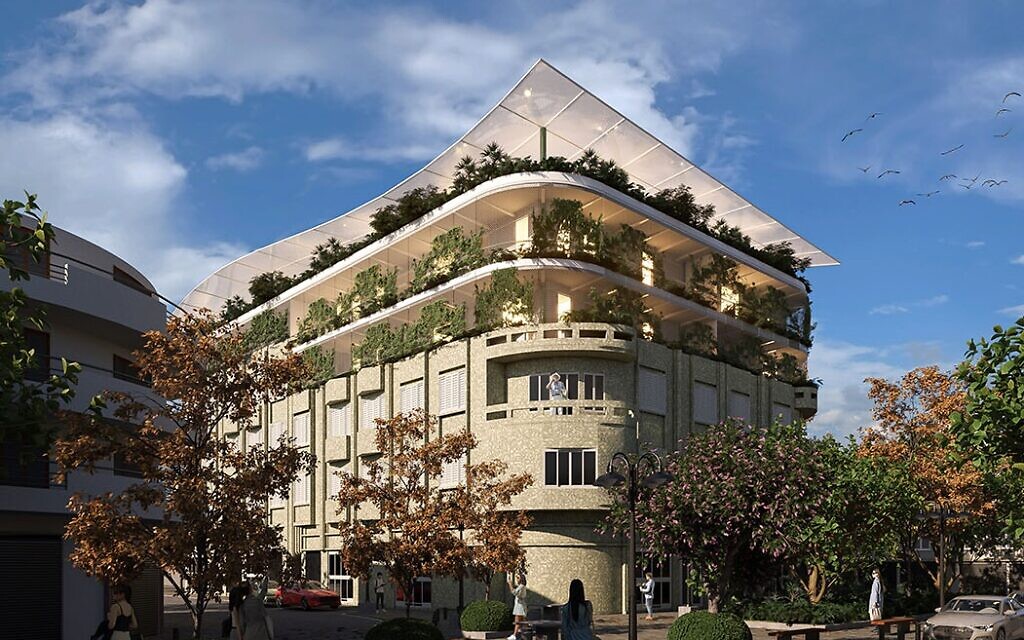 Caio Ishigami Vaz, de Sao Paulo, au Brésil, a remporté le troisième prix du concours d'architecture Layer 2.0 dans la catégorie des étudiants, son concept s'appuie sur un bâtiment existant de la rue Sgula à Jaffa de la municipalité de Tel Aviv, le 8 mai 2022. (Crédit : Layer 2.0/Municipalité de Tel Aviv-Jaffa)