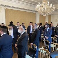 Le Congrès national du rabbinat français, à Paris, les 16 et 17 mai 2022. (Crédit : Rahman Mustafayev / Ambassade d’Azerbaidjan en France / Twitter)