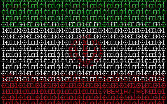 Illustration : Un drapeau iranien fabriqué à partir de codes binaires. (Crédit: Sergio Lacueva/iStock Photo by Getty Images)