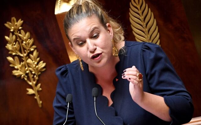 Mathilde Panot, députée et présidente du groupe La France Insoumise, à l’Assemblée nationale, à Paris, le 6 juillet 2022. (Crédit : Bertrand Guay/AFP)