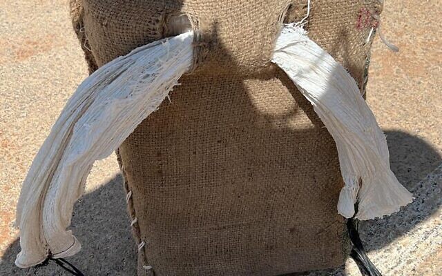 Un sac contenant de la drogue, saisi lors d'une tentative de contrebande à la frontière égyptienne, le 6 septembre 2022. (Crédit : armée israélienne)