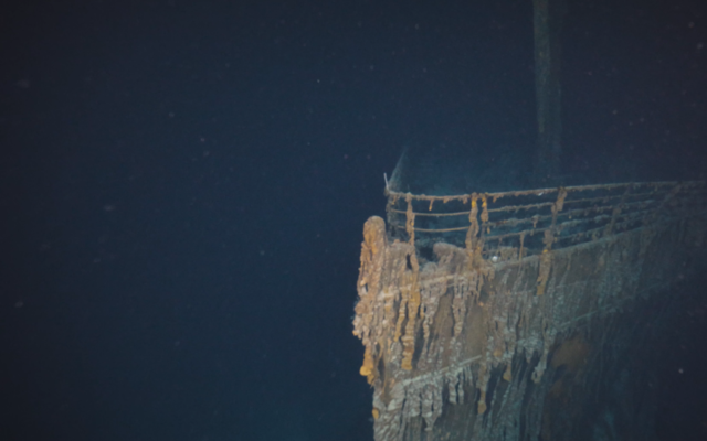 L'épave du Titanic dans une vidéo prise en résolution 8K par la société d'exploration sous-marine OceanGate Expeditions. (Crédit : Screengrab/YouTube)