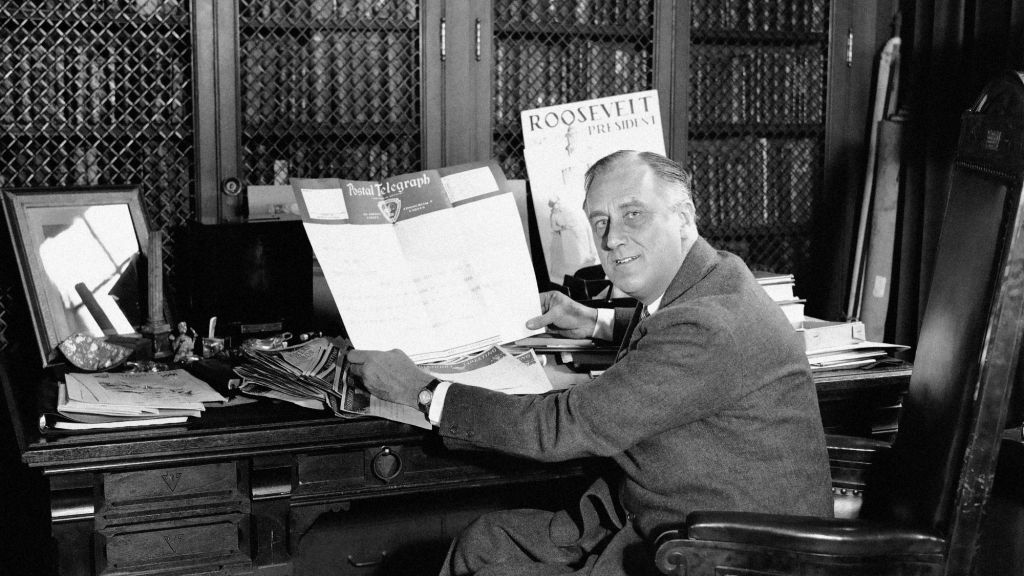 Franklin Delano Roosevelt quand il était gouverneur de l'état de New York, le 30 janvier 1932. (Crédit : AP Photo)