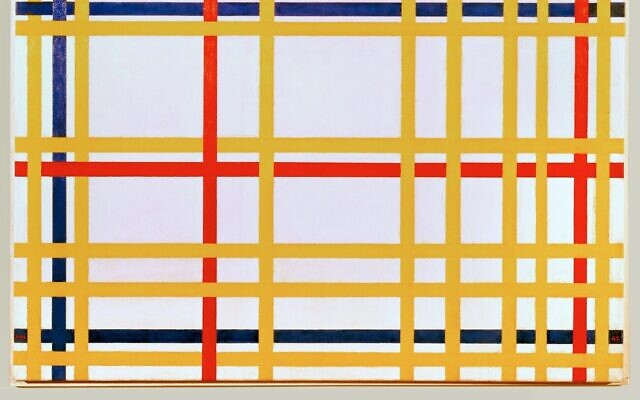 A l'envers : "New York City 1", Piet Mondrian. (Crédit : Wikimedia Commons)