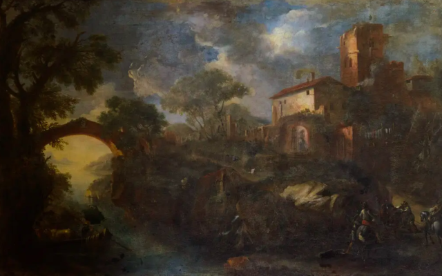 "Paysage avec des gens, Palazzo Pitti", de Jona Ostiglio. (Crédit : Gallerie degli Uffizi)
