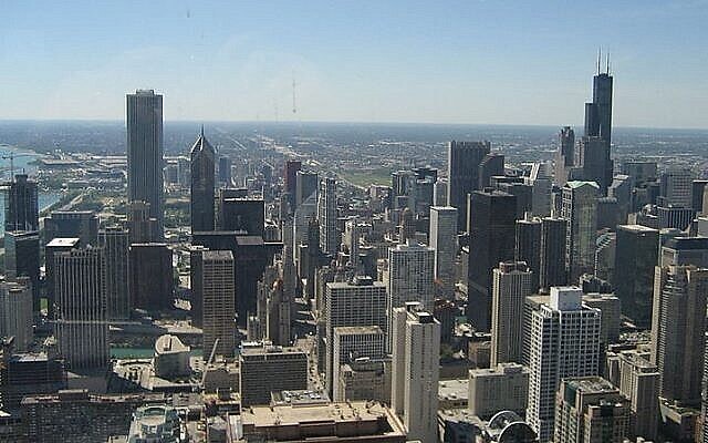 Centre-ville de Chicago (Crédit : Wikimedia Commons)