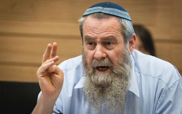 Le député Avi Maoz à la Knesset, à Jérusalem, le 21 juin 2021. (Crédit : Yonatan Sindel/Flash90)