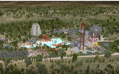 Une visualisation du nouveau parc d'attraction "Parc du Néguev", près de Beer Sheva. (Crédit : Ministère du tourisme)
