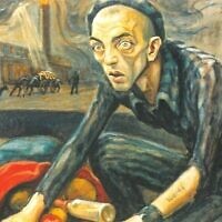 Le juif franco-polonais, David Olère, a peint des scènes du camp de la mort d’Auschwitz-Birkenau après y avoir survécu, y compris cet autoportrait (Crédit : Musée d’État d’Auschwitz-Birkenau)