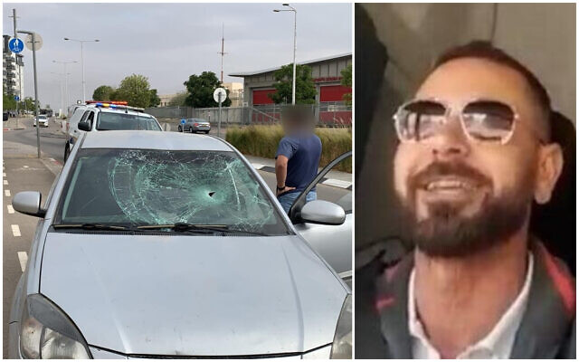 Amr Alkirnawi, 39 ans, mis en examen pour une attaque à la voiture-bélier à Beer sheva, le 24 novembre 2022, et sa voiture. (Capture d'écran : Tiktok; Magen David Adom)