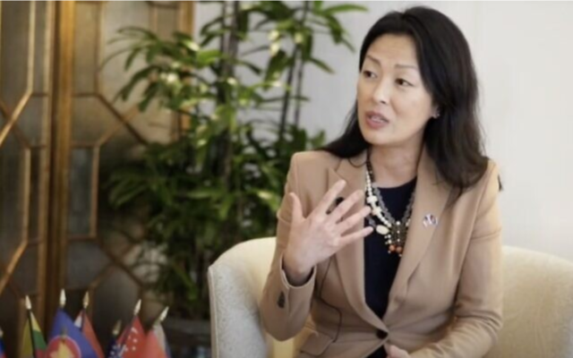 La secrétaire adjointe américaine aux Affaires multilatérales et aux questions mondiales relatives à la Chine, Jung H. Pak. (Crédit : Youtube)