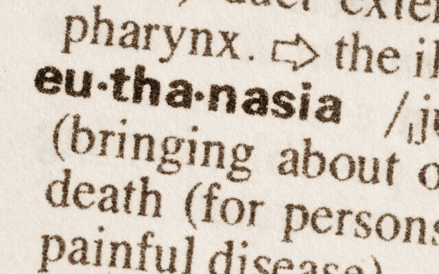 Définition du dictionnaire du terme Euthanasie. (Crédit : iStock)