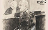 Alfred Dreyfus lors de son procès (1899). (Crédit : Musée d’art et d’histoire du judaïsme)