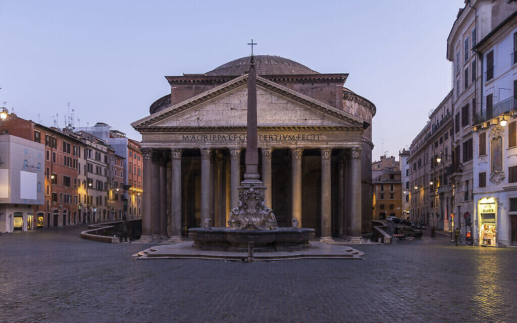 Le Panthéon à Rome, le 20 mars 2020. (Crédit : Domenico Stinellis/AP)
