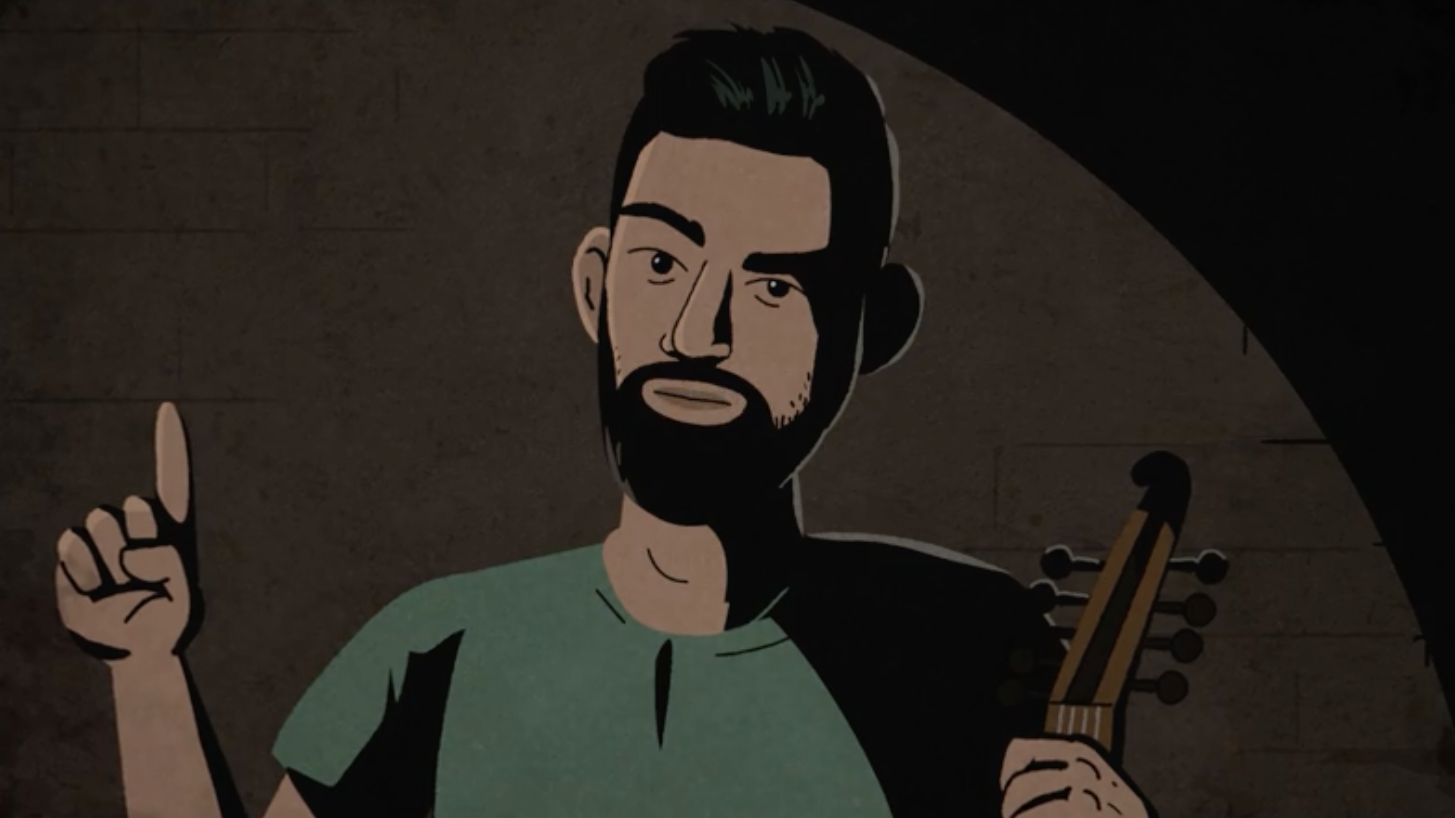 Image de la série "Whispered in Gaza" (Murmuré depuis Gaza), une série d'interviews avec des Gazaouis qui sont présentées sous forme de dessins animés. (Autorisation)