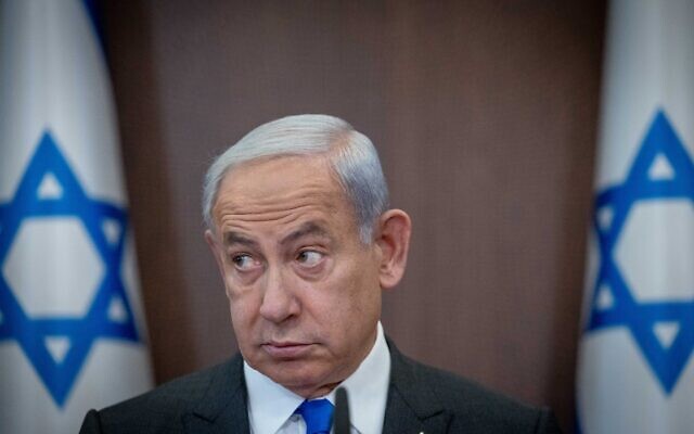 Le Premier ministre Benjamin Netanyahu lors d'une conférence de presse au Bureau du Premier ministre de Jérusalem, le 3 janvier 2023. (Crédit : Yonatan Sindel/Flash90)