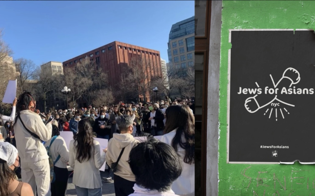 Un événement Jews For Asians, à New York, en mars 2021. (Crédit : JTA)