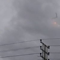 Un missile intercepteur du Dôme de fer intercepte une roquette lancée depuis la bande de Gaza dans le ciel de Sdérot, dans le sud du pays, le 1er février 2023. (Capture d'écran : Used in accordance with Clause 27a of the Copyright Law)