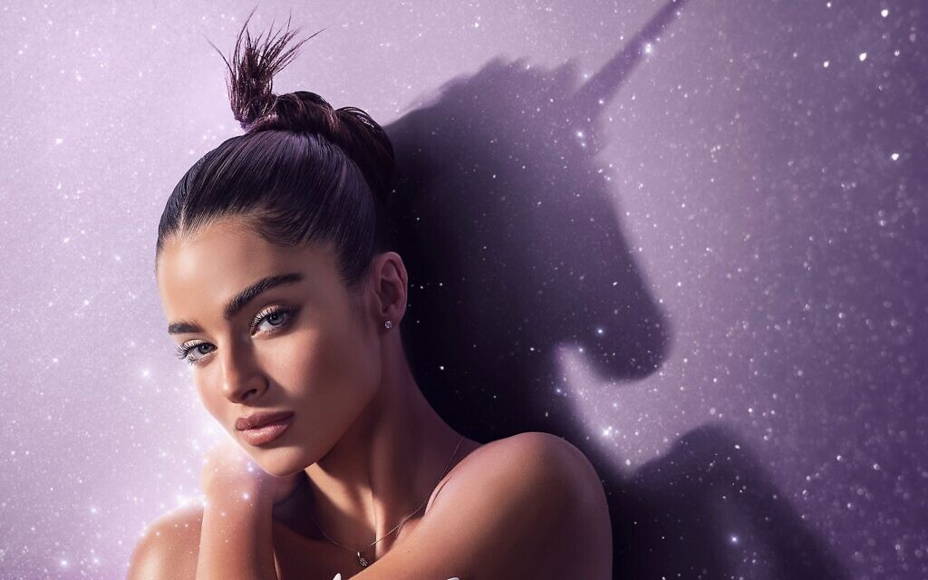 Noa Kirel dans le clip de sa chanson "Unicorn" pour l'Eurovision 2023. (Crédit : La chaîne publique israélienne Kan)
