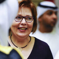 Barbara Leaf, alors ambassadrice des États-Unis aux Émirats arabes unis (Crédit : Tech. Sgt. Anthony Nelson Jr./US Air Force)