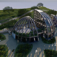 Maquette du nouveau pavillon du jardin botanique de Jérusalem, mai 2023. (Crédit : Autorisation/Shlomo Aronson Architects)