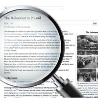 La page Wikipedia sur la Shoah en Pologne. (Illustration : JTA)