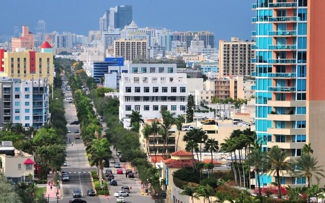 Photo aérienne de Miami Beach. (Wikimedia Commons via JTA)