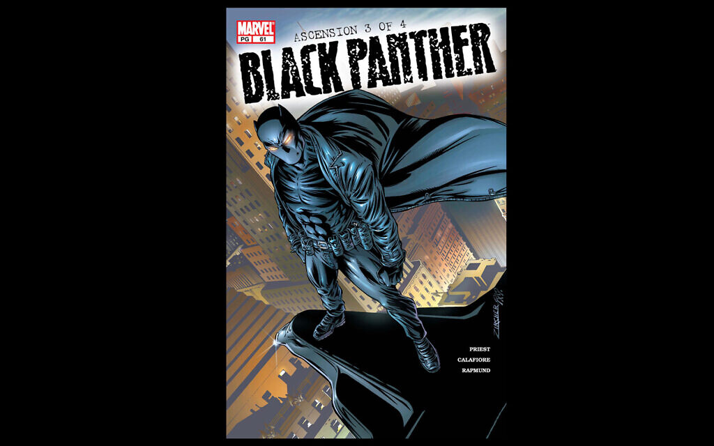 Kevin 'Kasper' Cole a temporairement succédé à T'Challa, la panthère noire originale. (Crédit : Marvel Comics via JTA)