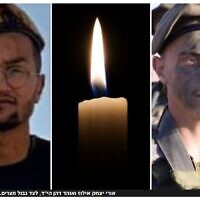 Un montage publié sur le site d'information haredi JDN montre une flamme de bougie à la place du portrait de Lia Ben Nun, qui a été tuée avec deux soldats en gardant la frontière sud d'Israël le 3 juin 2023. (Capture d'écran du site JDN.co.il)