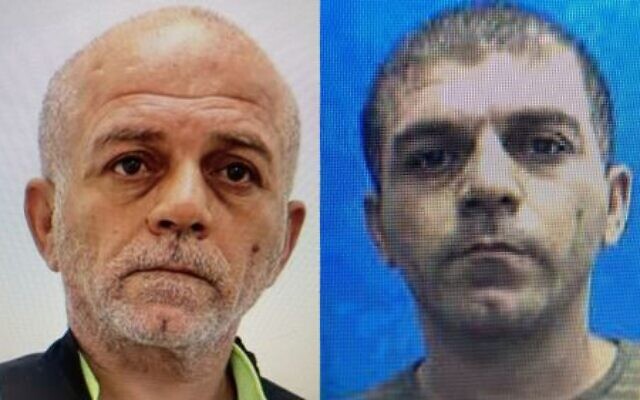 Sami Abu al-Asal, suspecté de meurtre et de viol, à gauche en 2023 et à droite en 2002. (Crédit : Police israélienne)